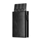 Napa Texture Wallet with [Side Push] and [Bottom Options for Men Women - Side Push Bottom black napa texture wallet