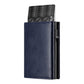 Napa Texture Wallet with [Side Push] and [Bottom Options for Men Women - Side Push Bottom black napa texture wallet