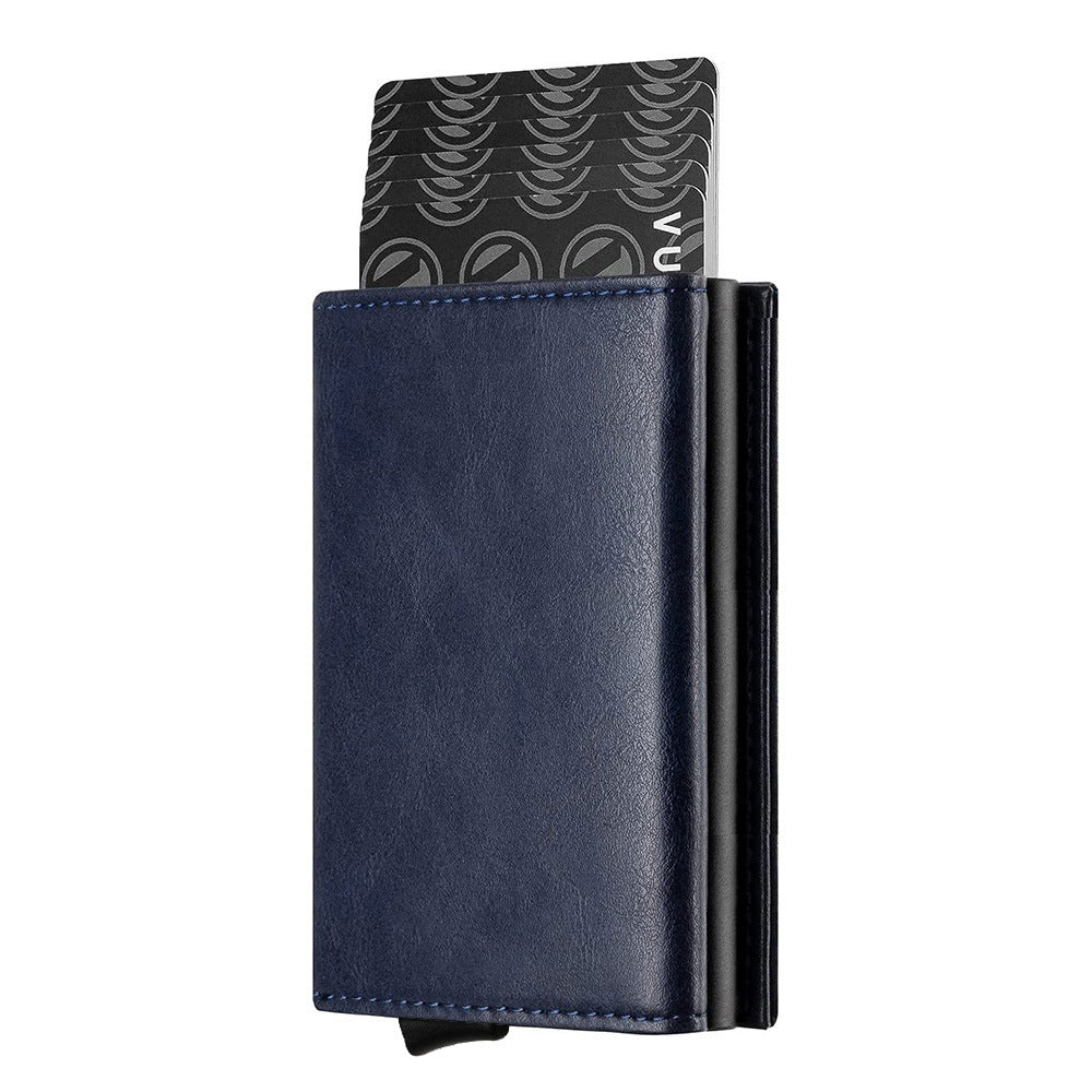 Napa Texture Wallet with [Side Push] and [Bottom Options for Men Women - Side Push Bottom black napa texture wallet