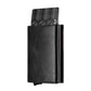 Napa Texture Wallet with [Side Push] and [Bottom Options for Men Women - Side Push Bottom black napa texture wallet