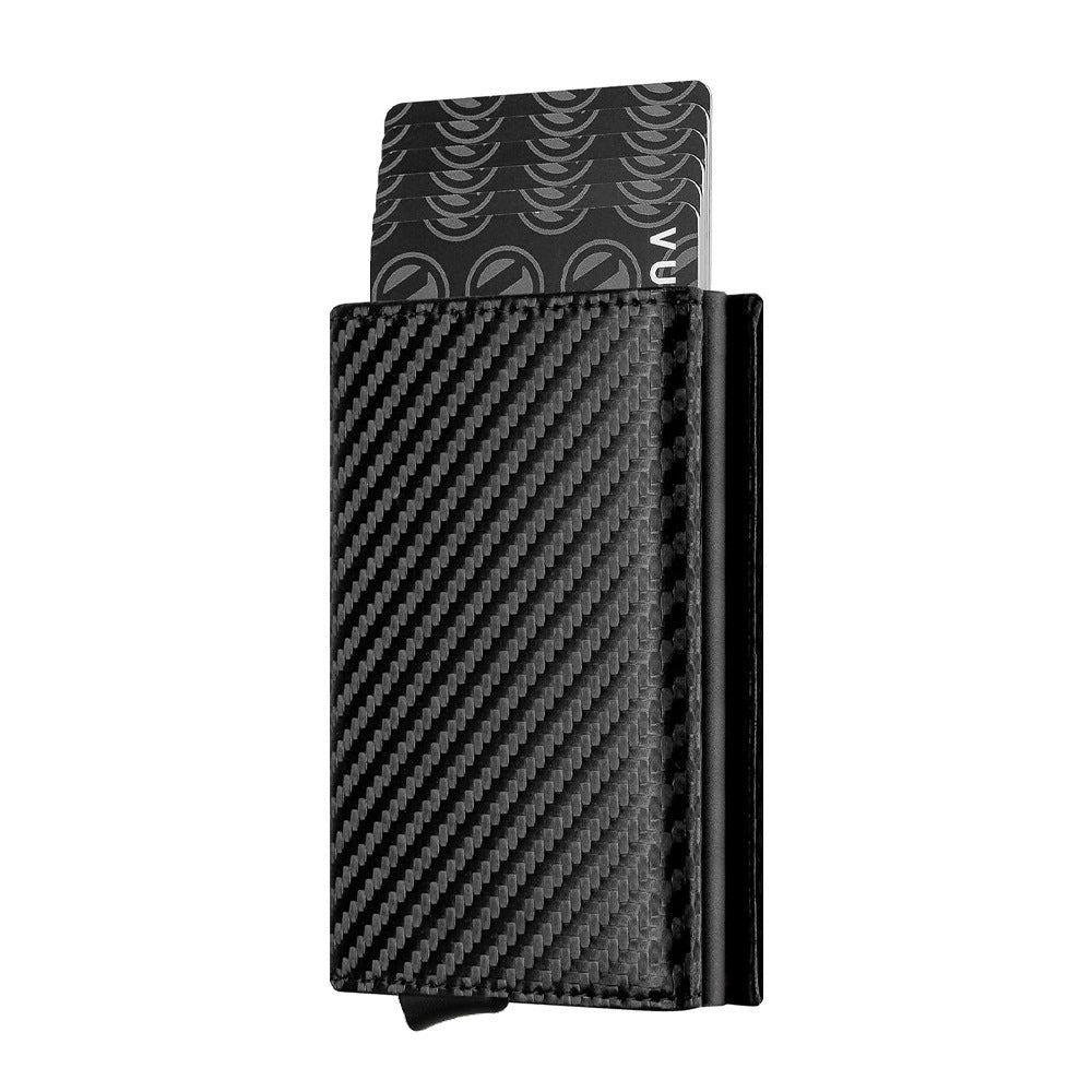 Napa Texture Wallet with [Side Push] and [Bottom Options for Men Women - Side Push Bottom black napa texture wallet