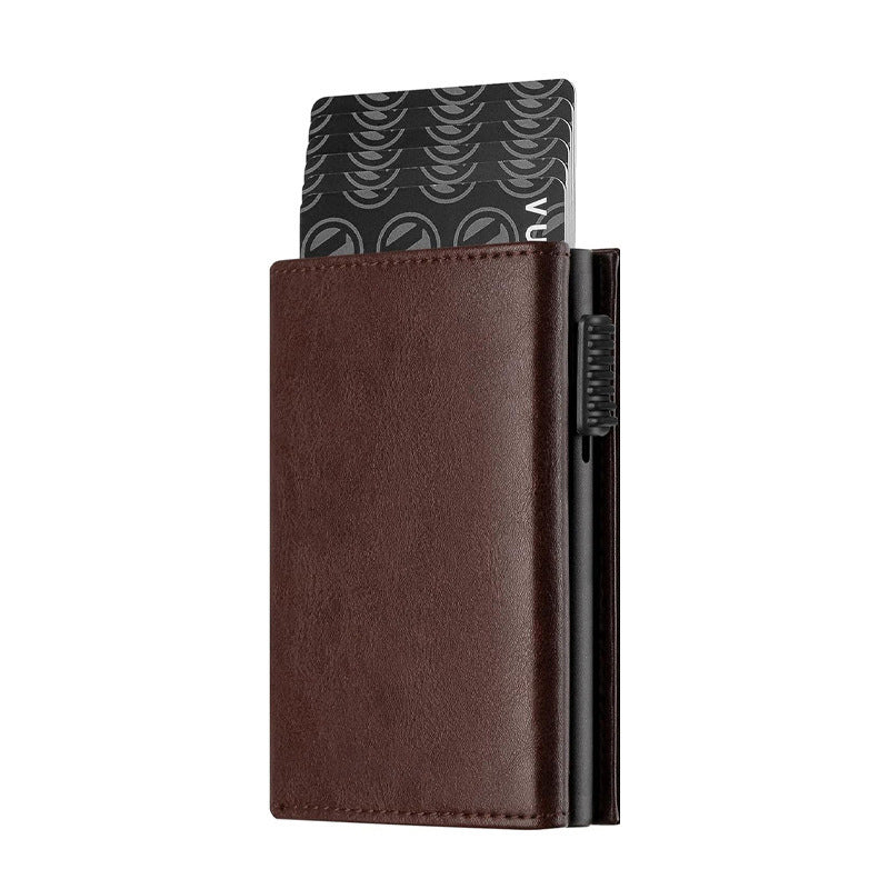 Napa Texture Wallet with [Side Push] and [Bottom Options for Men Women - Side Push Bottom black napa texture wallet