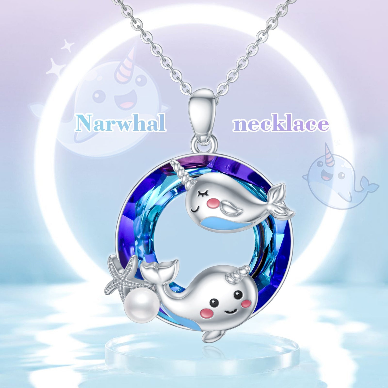 Narwhal Necklace 925 Sterling Silver Unicorn of The Sea Jewelry Gifts - Spark Joy with a Narwhal Necklace Gift