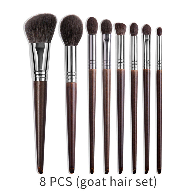 Natural Beech Wood Makeup Brushes Set for Eyeshadow and Face - Teleplus natural makeup brushes set eyeshadow