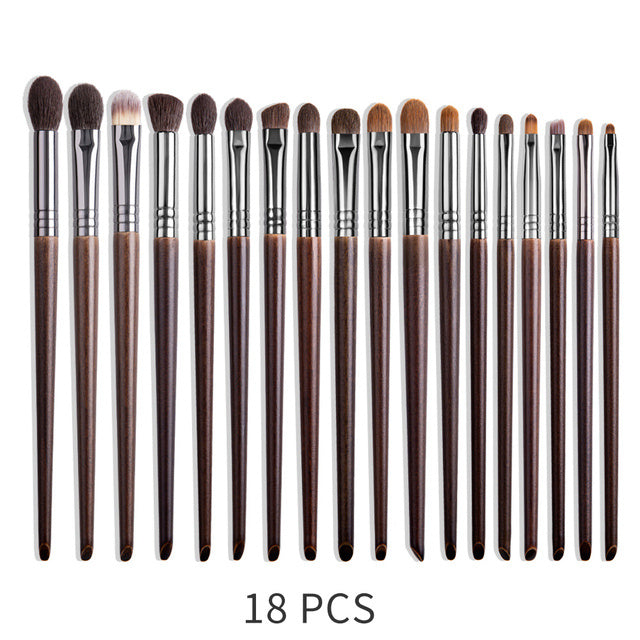 Natural Beech Wood Makeup Brushes Set for Eyeshadow and Face - Teleplus natural makeup brushes set eyeshadow
