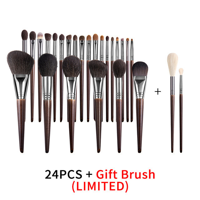 Natural Beech Wood Makeup Brushes Set for Eyeshadow and Face - Teleplus natural makeup brushes set eyeshadow