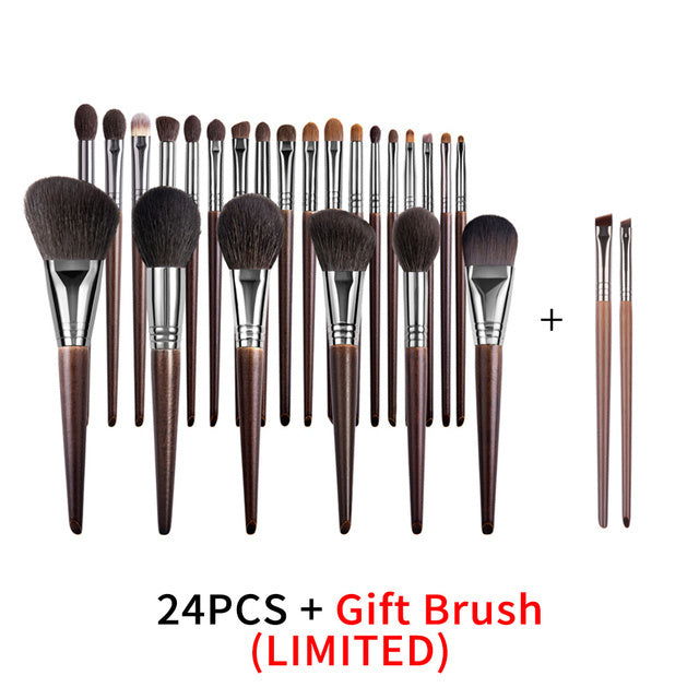 Natural Beech Wood Makeup Brushes Set for Eyeshadow and Face - Teleplus natural makeup brushes set eyeshadow