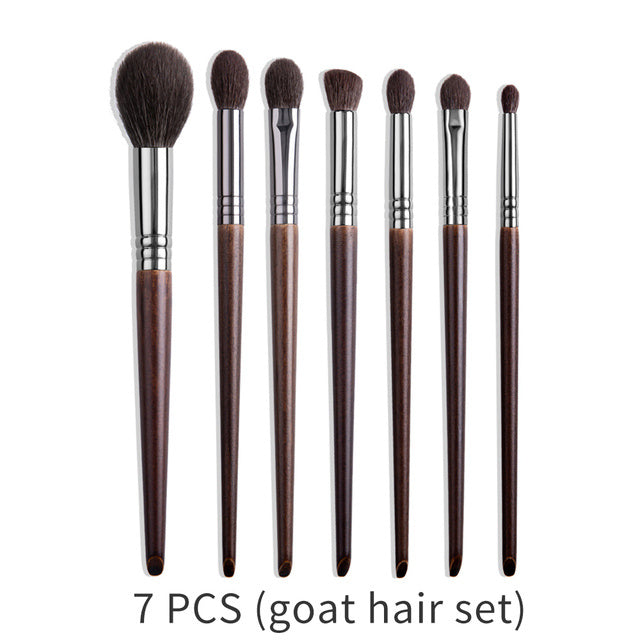 Natural Beech Wood Makeup Brushes Set for Eyeshadow and Face - Teleplus natural makeup brushes set eyeshadow