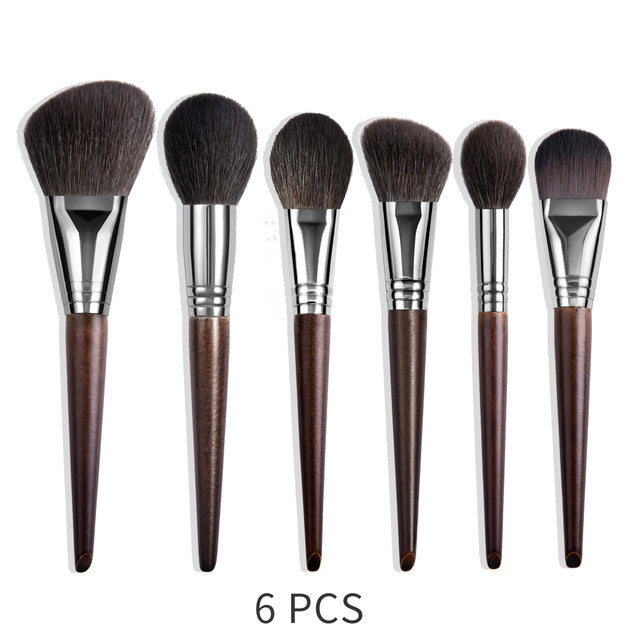 Natural Beech Wood Makeup Brushes Set for Eyeshadow and Face - Teleplus natural makeup brushes set eyeshadow