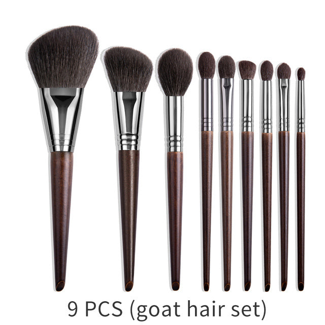 Natural Beech Wood Makeup Brushes Set for Eyeshadow and Face - Teleplus natural makeup brushes set eyeshadow