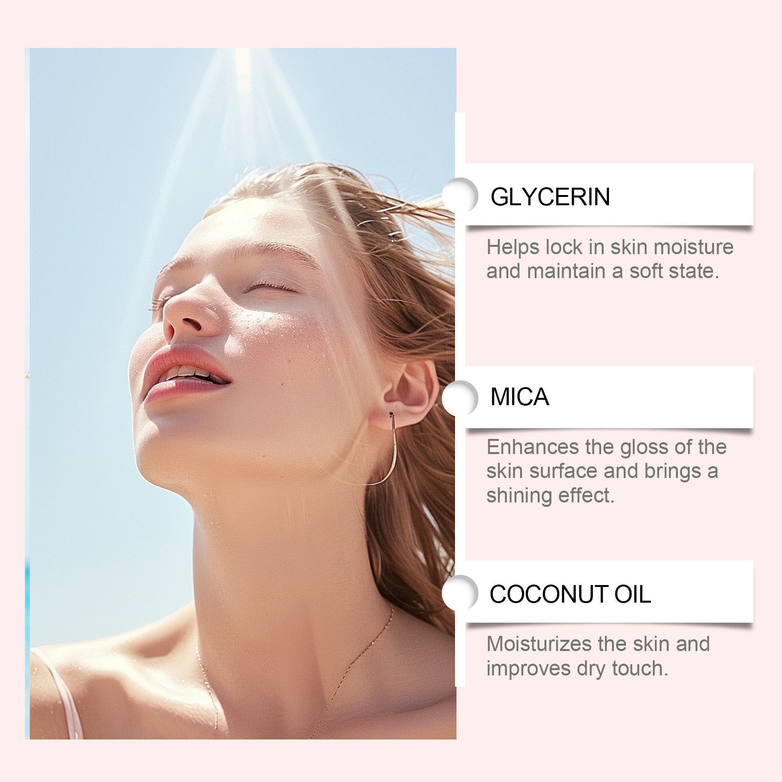 Natural Body Oil with Glycerin Coconut and Mica - Teleplus body oil