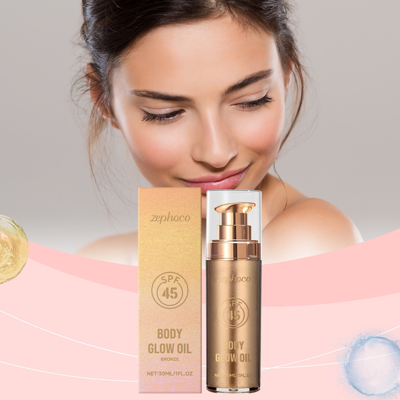 Natural Body Oil with Glycerin Coconut and Mica - Teleplus body oil