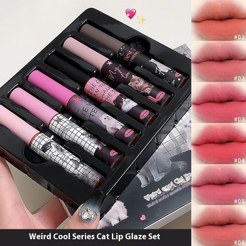 Natural Cat Lip Lacquer Sets with Parity Matte and Glaze for Complexion Improvement - Teleplus student parity matte lip
