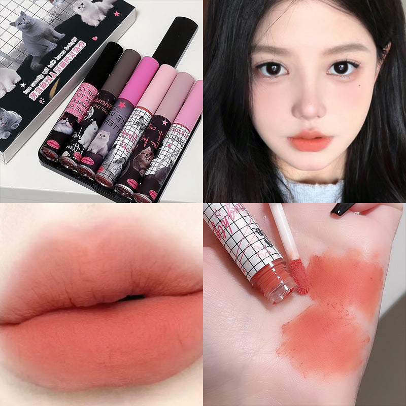 Natural Cat Lip Lacquer Sets with Parity Matte and Glaze for Complexion Improvement - Teleplus student parity matte lip