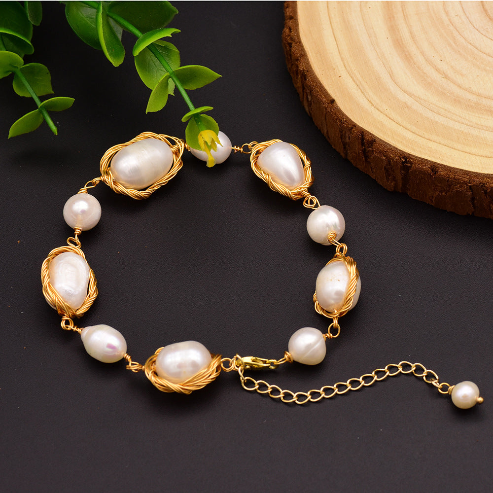 Natural Freshwater Pearl Adjustable Bracelet For Women - Natural Freshwater Pearl Adjustable Bracelet for Women