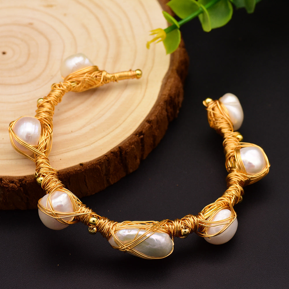 Natural Freshwater Pearl Adjustable Bracelet For Women - Natural Freshwater Pearl Adjustable Bracelet for Women