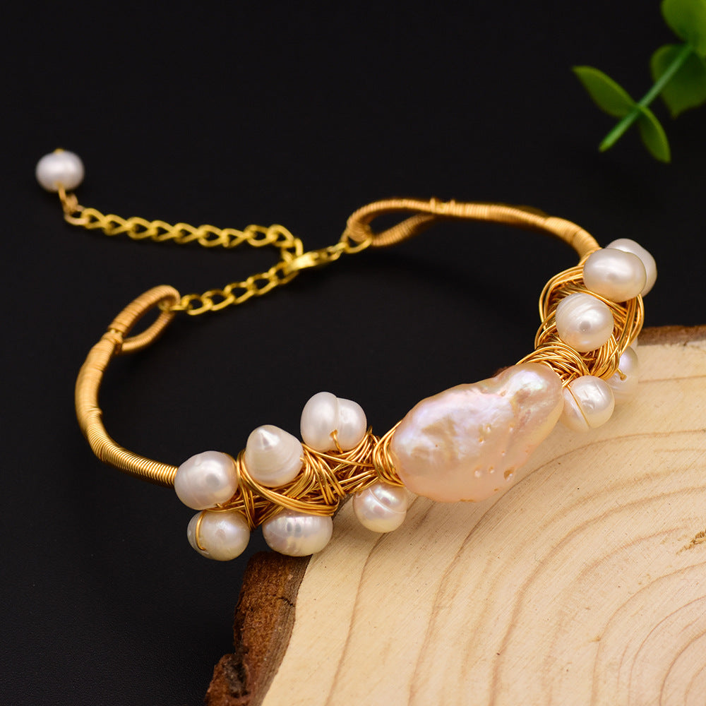 Natural Freshwater Pearl Adjustable Bracelet For Women - Natural Freshwater Pearl Adjustable Bracelet for Women