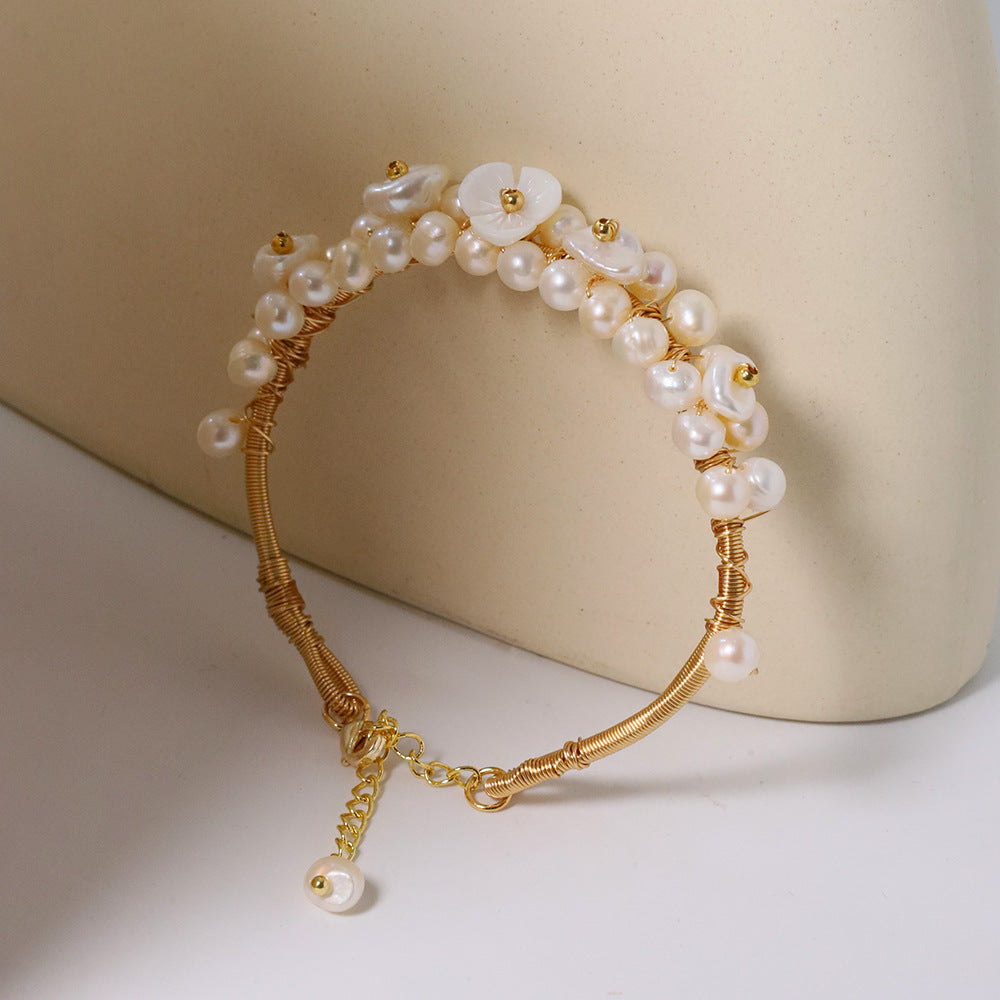 Natural Freshwater Pearl Adjustable Bracelet For Women - Natural Freshwater Pearl Adjustable Bracelet for Women