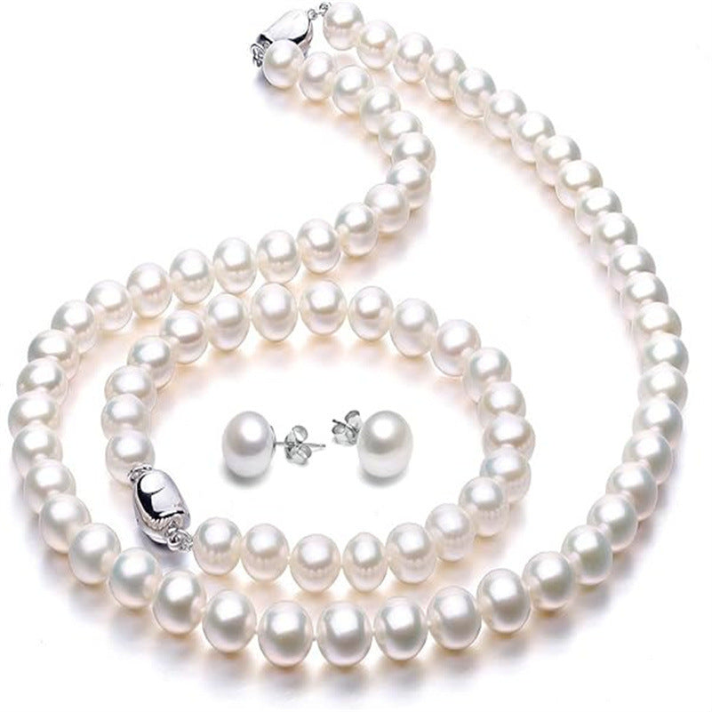 Natural Freshwater Pearl Yuanbao Knot Necklace Light Luxury High Sense