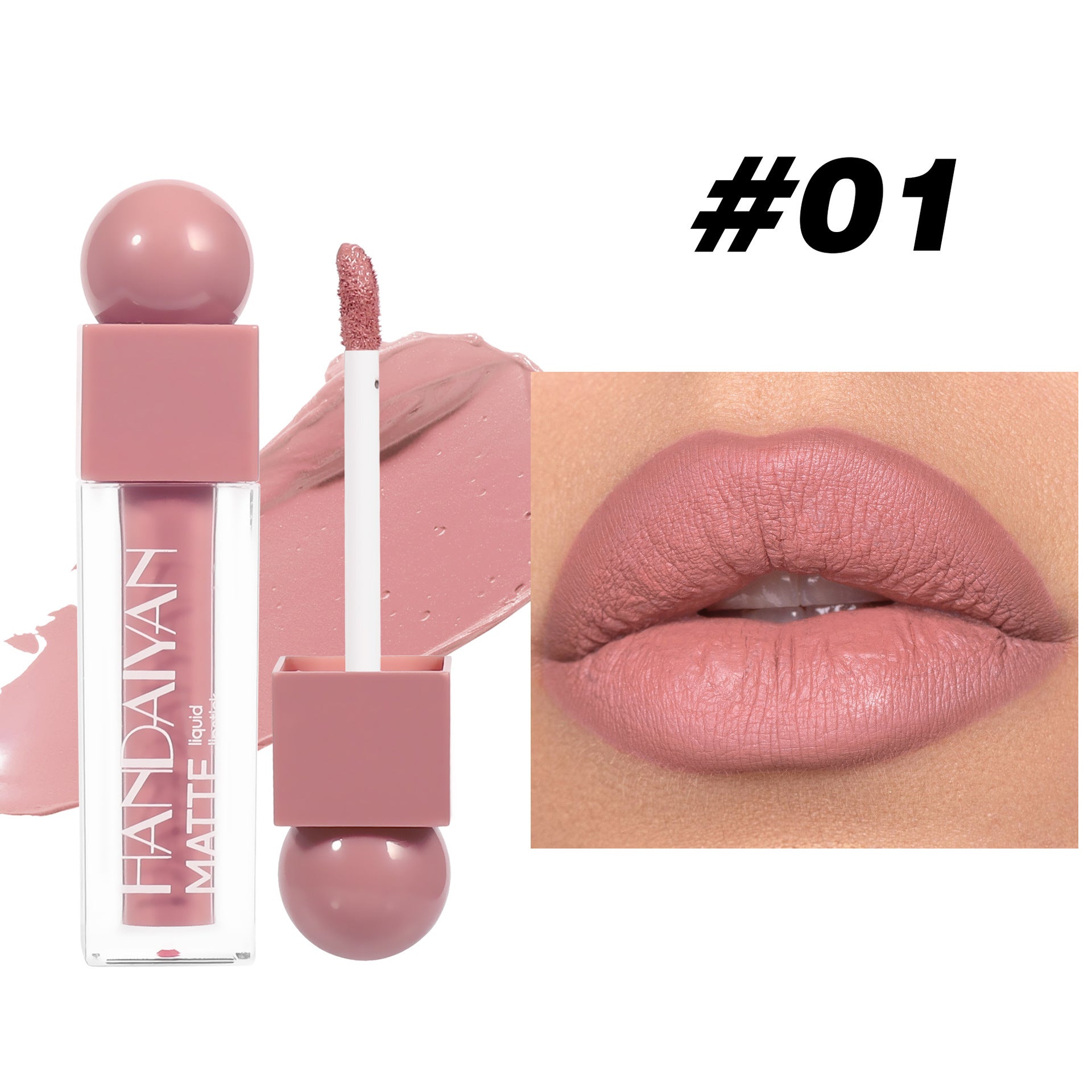 Natural Matte Lip Gloss in Square Tube Waterproof Nonstick Colorless - Teleplus matte lip gloss lipstick square tube