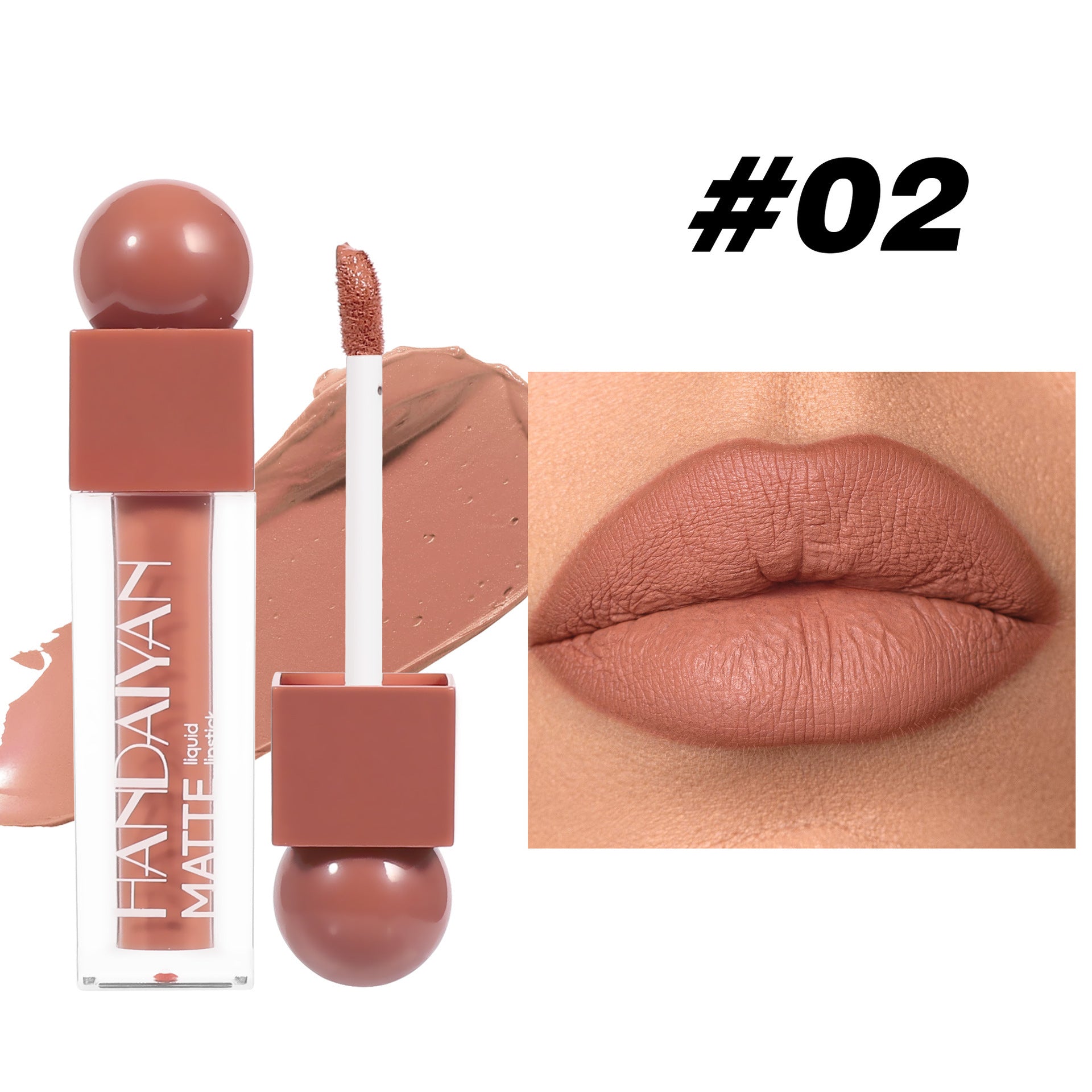 Natural Matte Lip Gloss in Square Tube Waterproof Nonstick Colorless - Teleplus matte lip gloss lipstick square tube