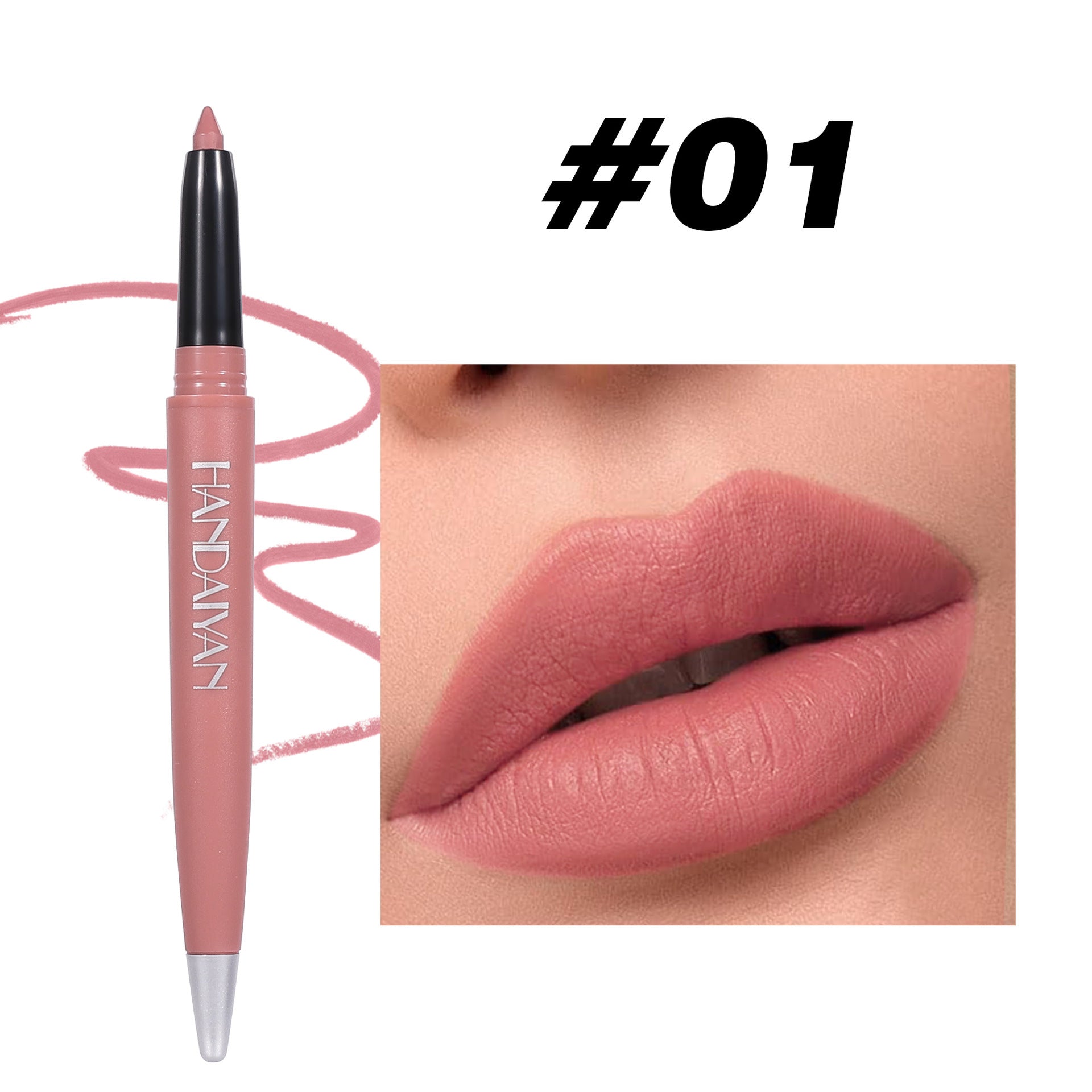 Natural Matte Lip Liner Set with Colors Discoloration Resistance - Teleplus makeup matte lip liner colors discoloration