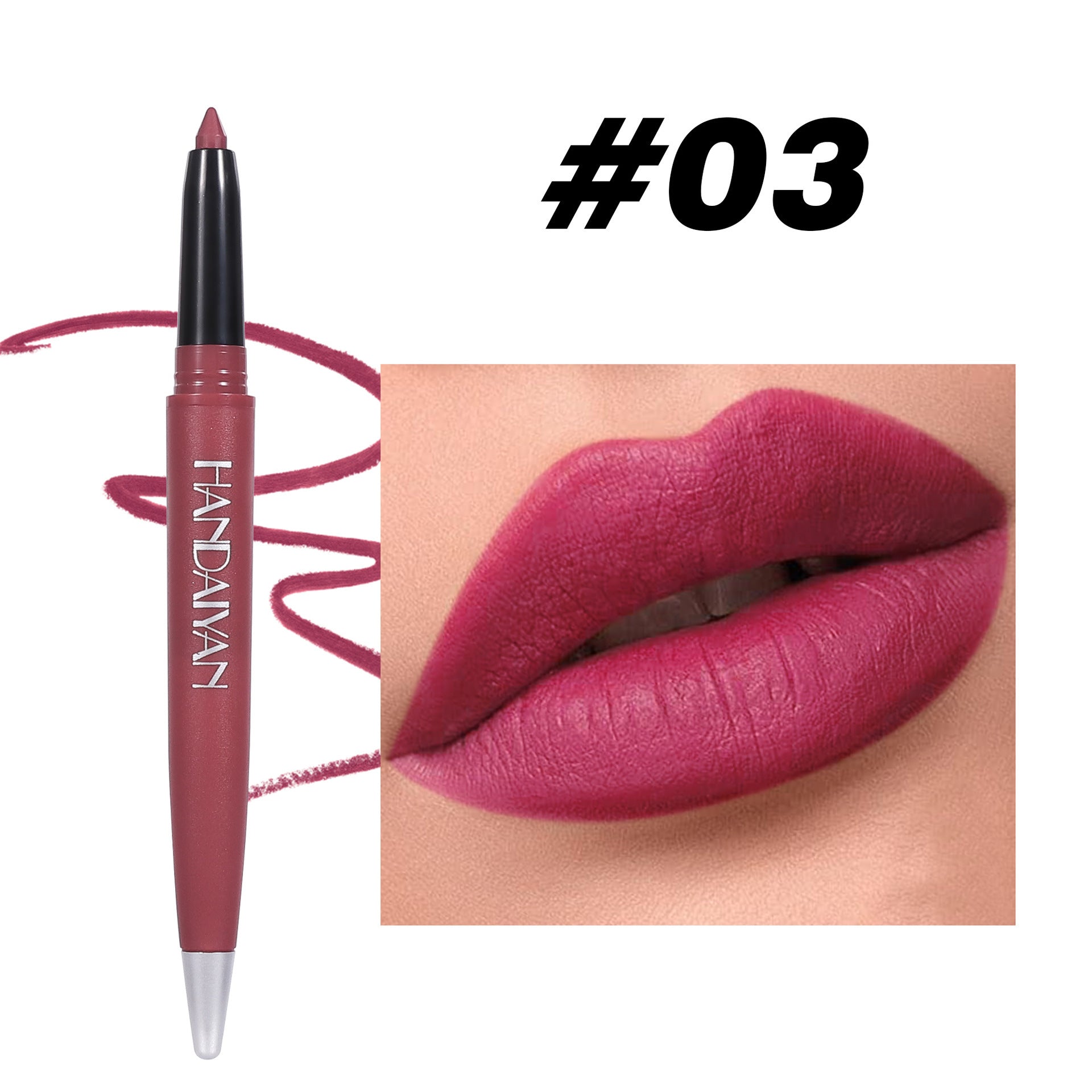 Natural Matte Lip Liner Set with Colors Discoloration Resistance - Teleplus makeup matte lip liner colors discoloration