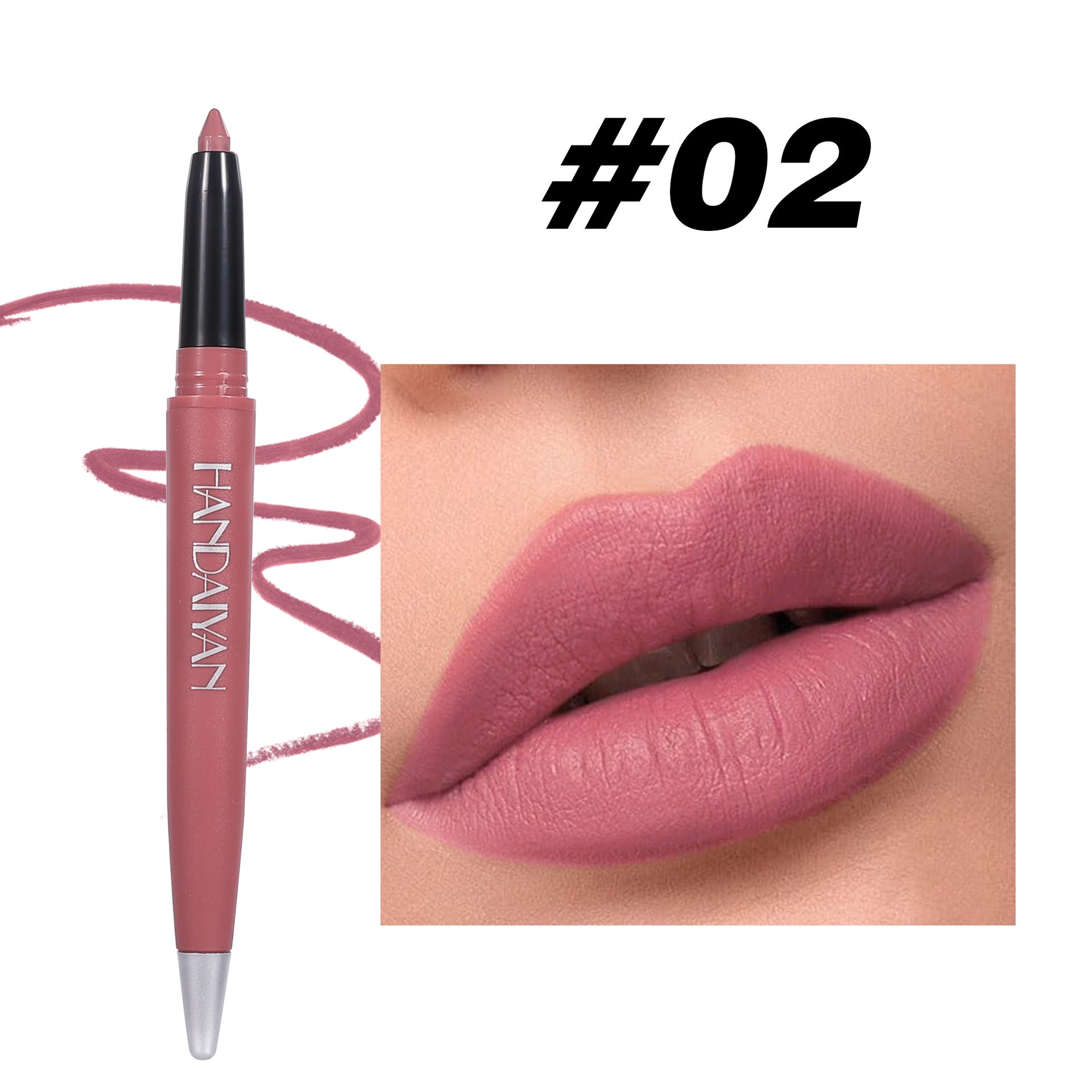 Natural Matte Lip Liner Set with Colors Discoloration Resistance - Teleplus makeup matte lip liner colors discoloration