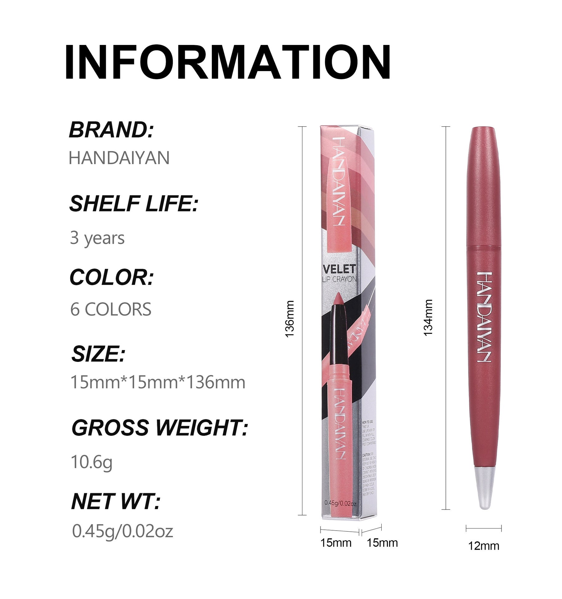 Natural Matte Lip Liner Set with Colors Discoloration Resistance - Teleplus makeup matte lip liner colors discoloration