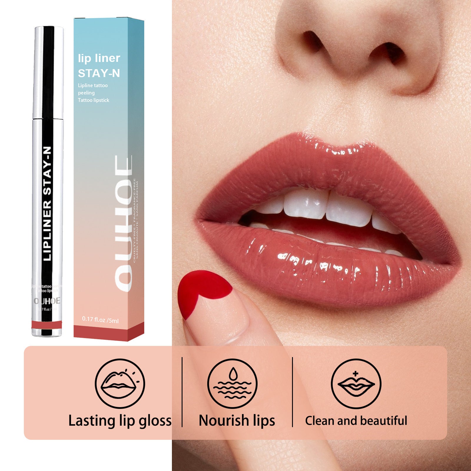 Natural Stereo Lip Liner with Stripping and Fengying Colors - stripping lip liner fengying