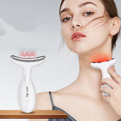 Neck Beauty Instrument Vibration with Color Light and Rechargeable Tech - Vibrates While You Chill Out neck beauty