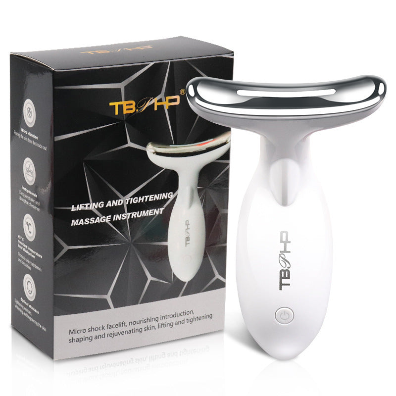 Neck Beauty Instrument Vibration with Color Light and Rechargeable Tech - Vibrates While You Chill Out neck beauty