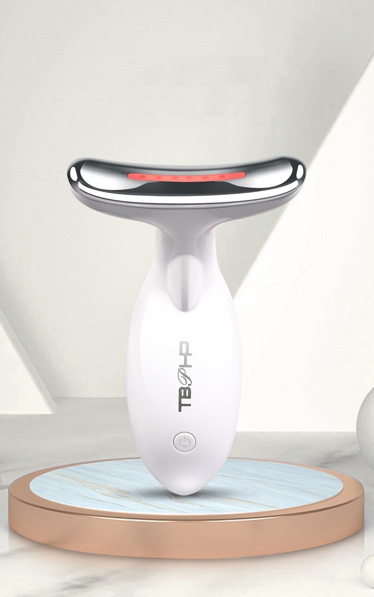 Neck Beauty Instrument Vibration with Color Light and Rechargeable Tech - Vibrates While You Chill Out neck beauty