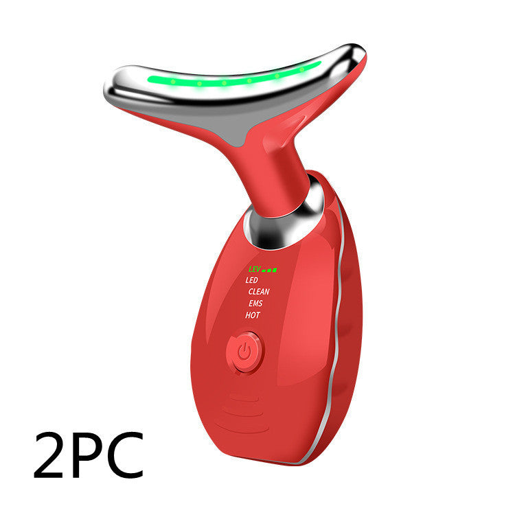 Neck Face Beauty Device Colorful LED Photon Therapy Skin Tighten Reduce Double Chin Anti Wrinkle Remove Lifting