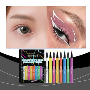Neon Liquid Eyeliner with Silky Finish in Vibrant Party Colors - Teleplus neon liquid eyeliner colors party silky