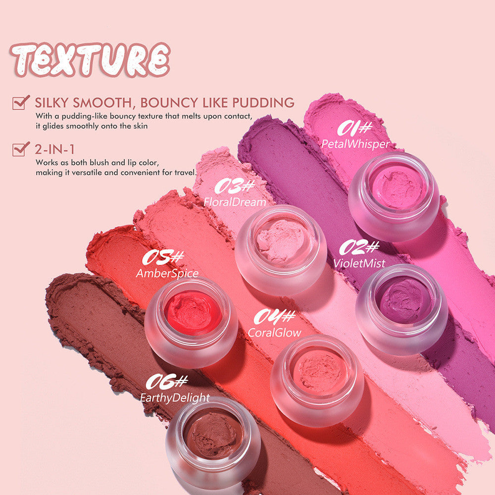Net 3.5G Blush Mousse Pudding in Six Delicate Colors for Face Makeup - Teleplus colors mousse pudding blush mud delicate