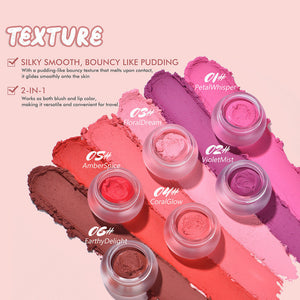 Net 3.5G Blush Mousse Pudding in Six Delicate Colors for Face Makeup - Teleplus colors mousse pudding blush mud delicate