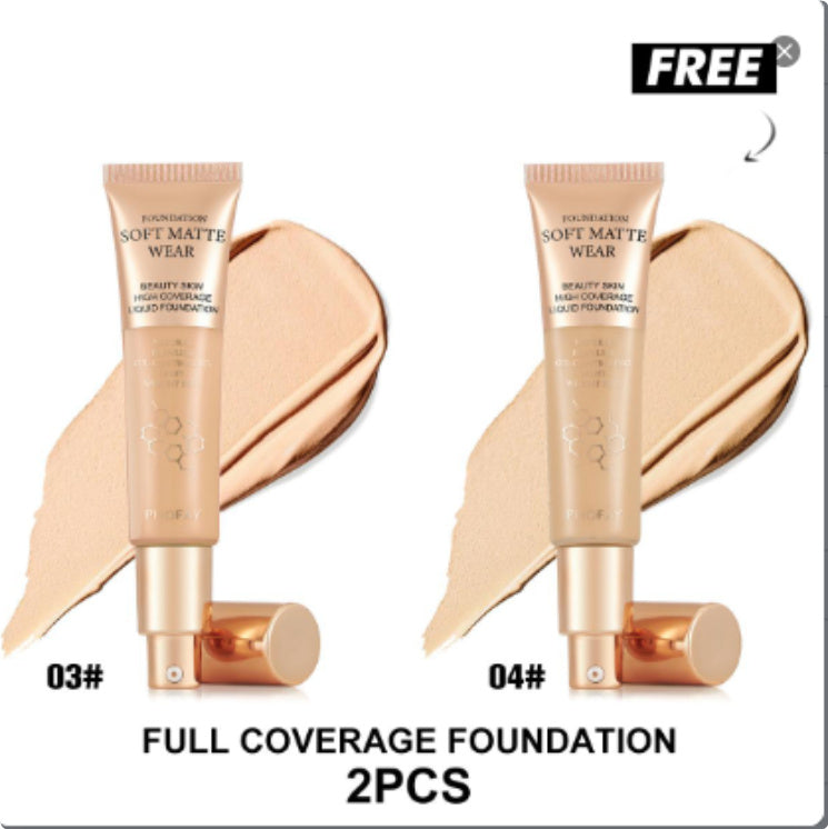 Net 30ml Flawless Oil-Control Coverage Foundation Set for Even Finish - Teleplus coverage foundation set