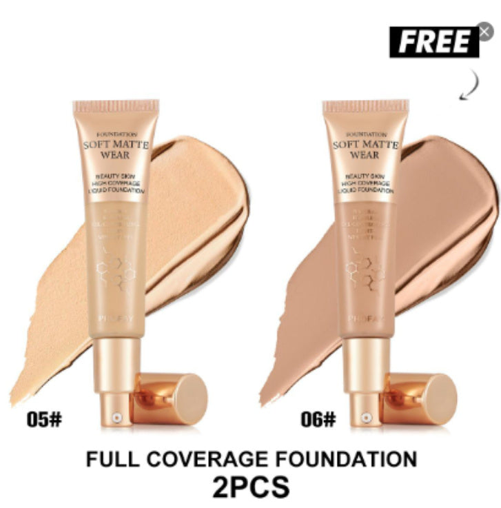 Net 30ml Flawless Oil-Control Coverage Foundation Set for Even Finish - Teleplus coverage foundation set