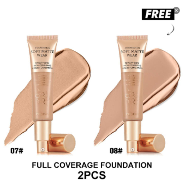 Net 30ml Flawless Oil-Control Coverage Foundation Set for Even Finish - Teleplus coverage foundation set