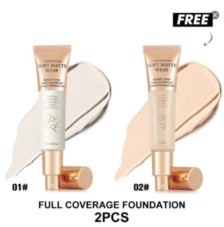 Net 30ml Flawless Oil-Control Coverage Foundation Set for Even Finish - Teleplus coverage foundation set