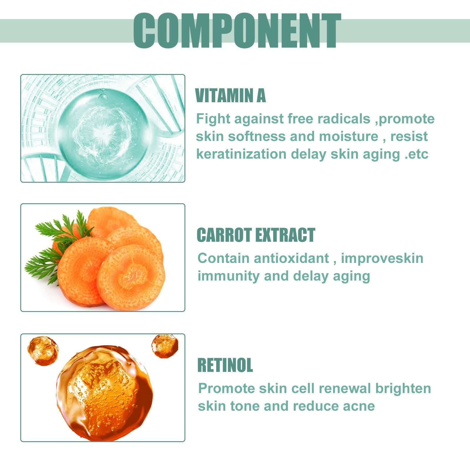 Net 30ml Retinol Vitamin A Carrot Extract for Firming Elastic Facial Care - retinol firming elastic facial care
