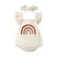 Neutral Baby Towel Embroidery Rainbow Shoulder Strap Lace Sling Headscarf - Rainbow Baby Towel Sling for Tiny