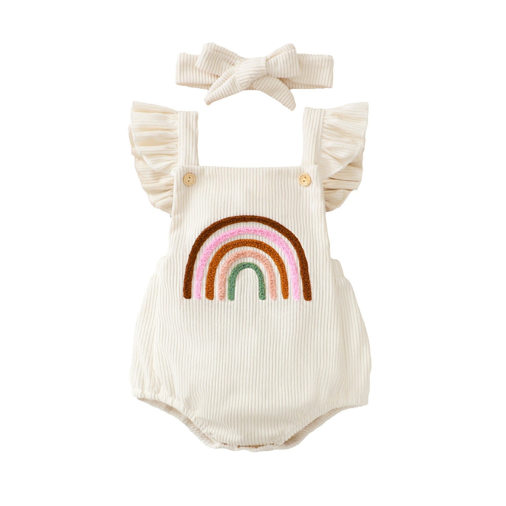 Neutral Baby Towel Embroidery Rainbow Shoulder Strap Lace Sling Headscarf - Rainbow Baby Towel Sling for Tiny