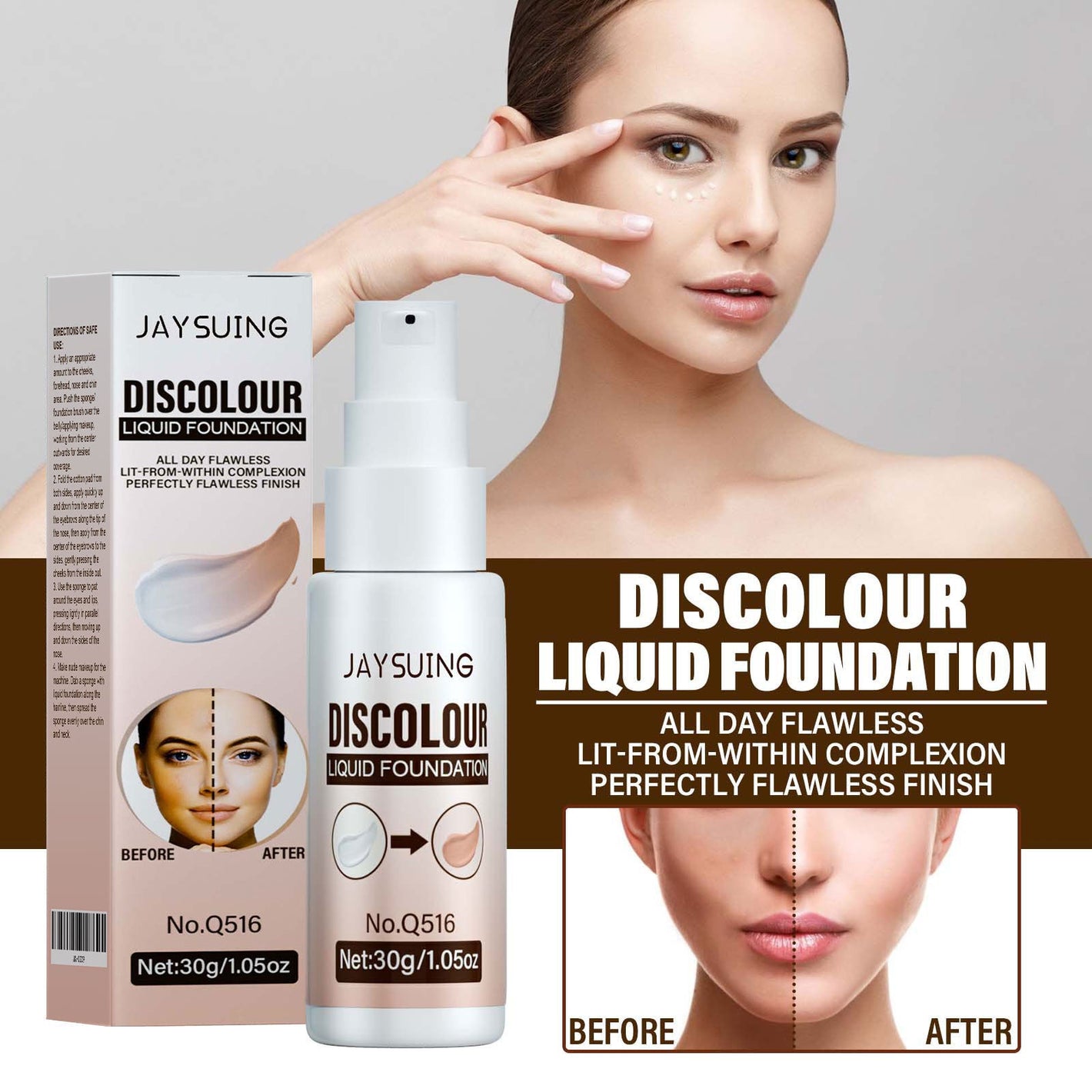 Neutral Color Liquid Foundation Brightening and Portable 30g Concealer - Teleplus temperature change liquid foundation