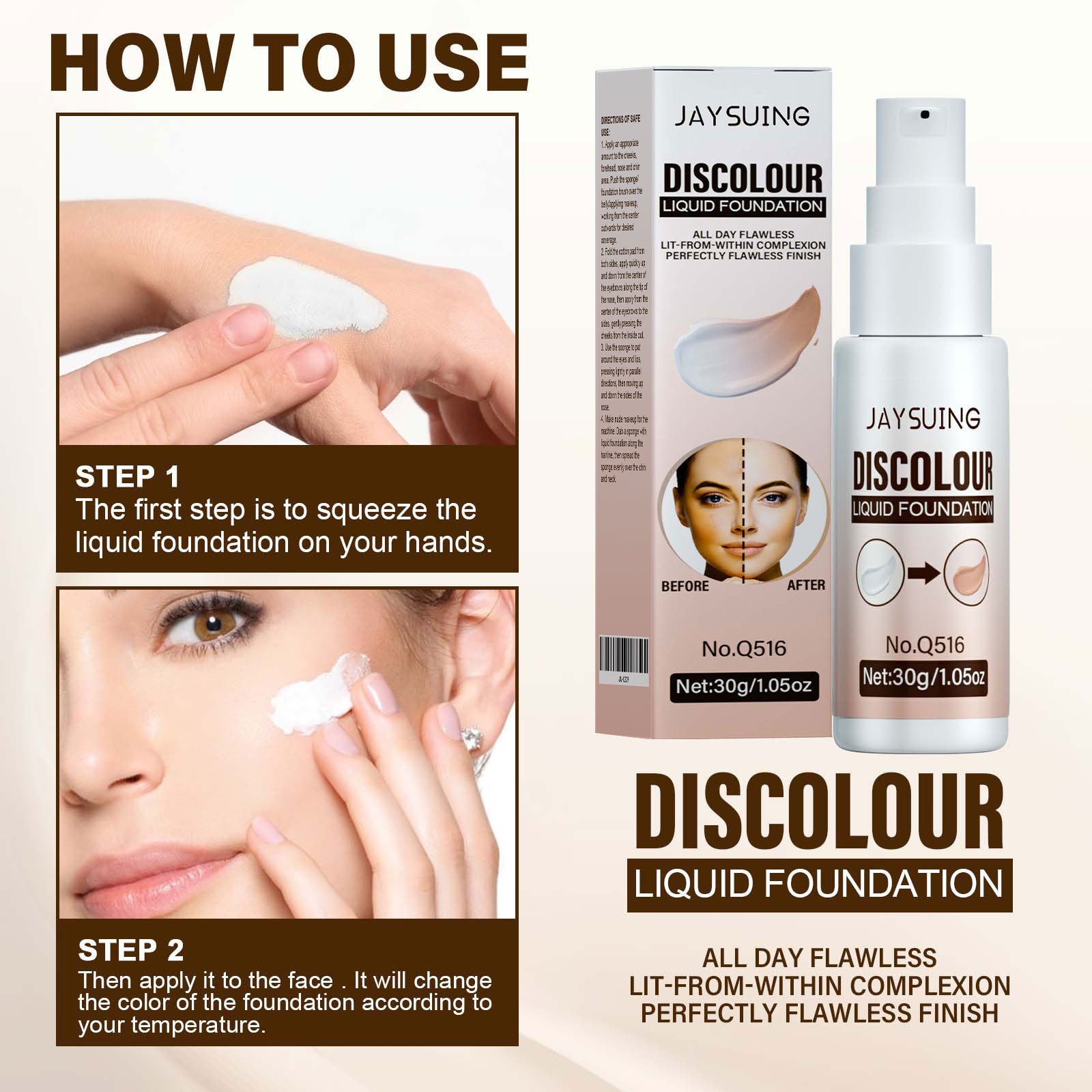 Neutral Color Liquid Foundation Brightening and Portable 30g Concealer - Teleplus temperature change liquid foundation