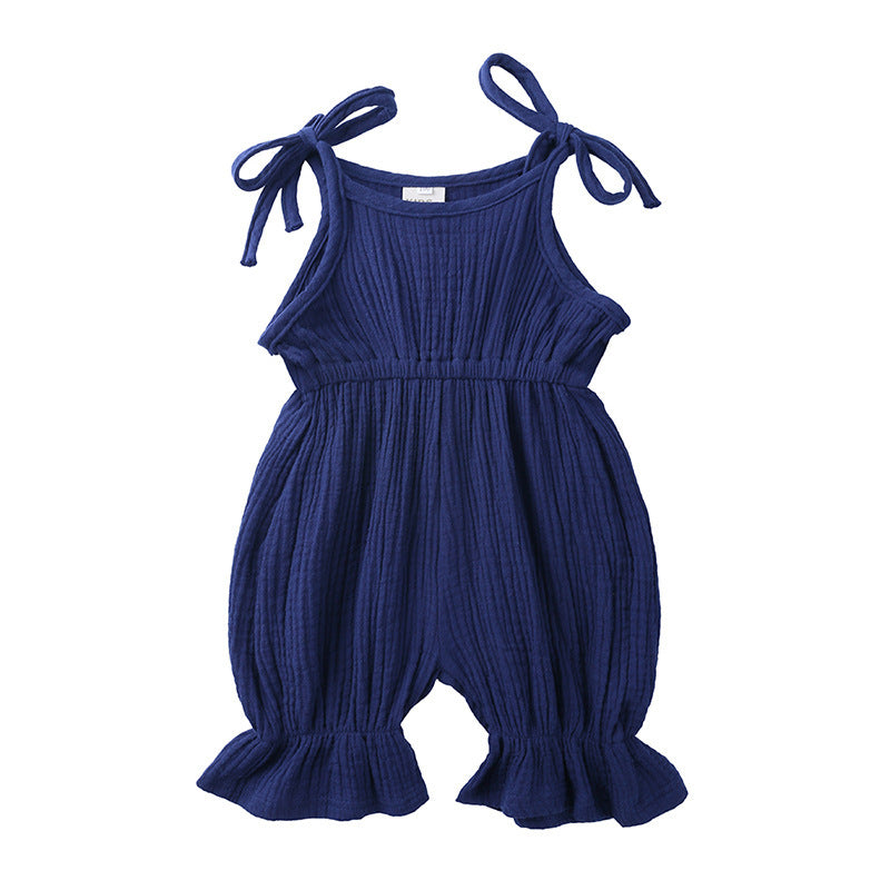 New Arrivals Newborn Toddler Baby Girls Sleeveless Solid Romper Jumpsuit Outfit - Baby Girls Sleeveless Romper