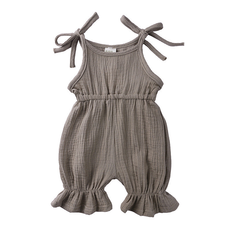 New Arrivals Newborn Toddler Baby Girls Sleeveless Solid Romper Jumpsuit Outfit - Baby Girls Sleeveless Romper