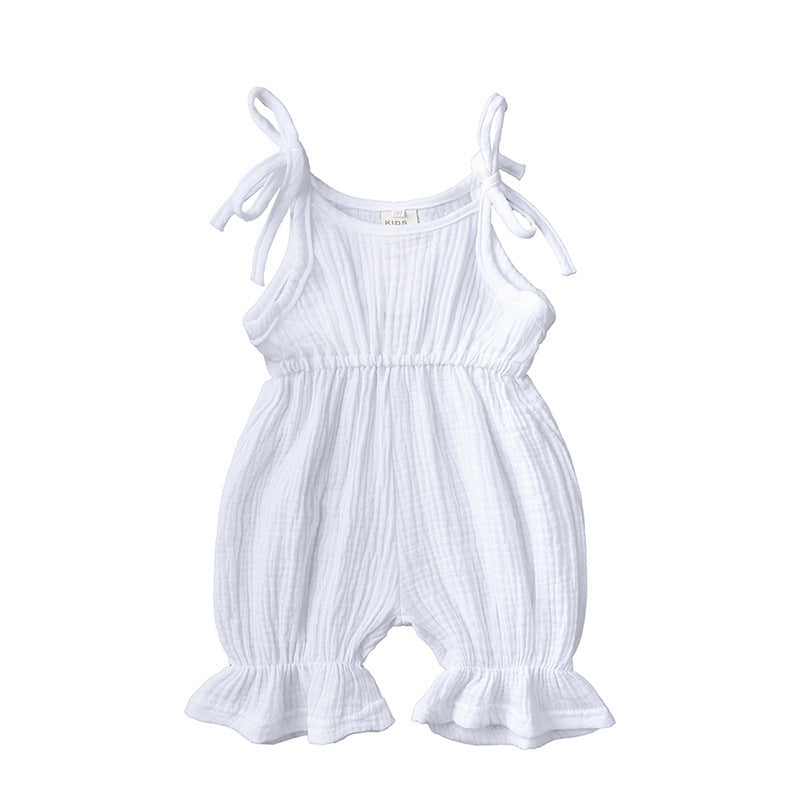 New Arrivals Newborn Toddler Baby Girls Sleeveless Solid Romper Jumpsuit Outfit - Baby Girls Sleeveless Romper