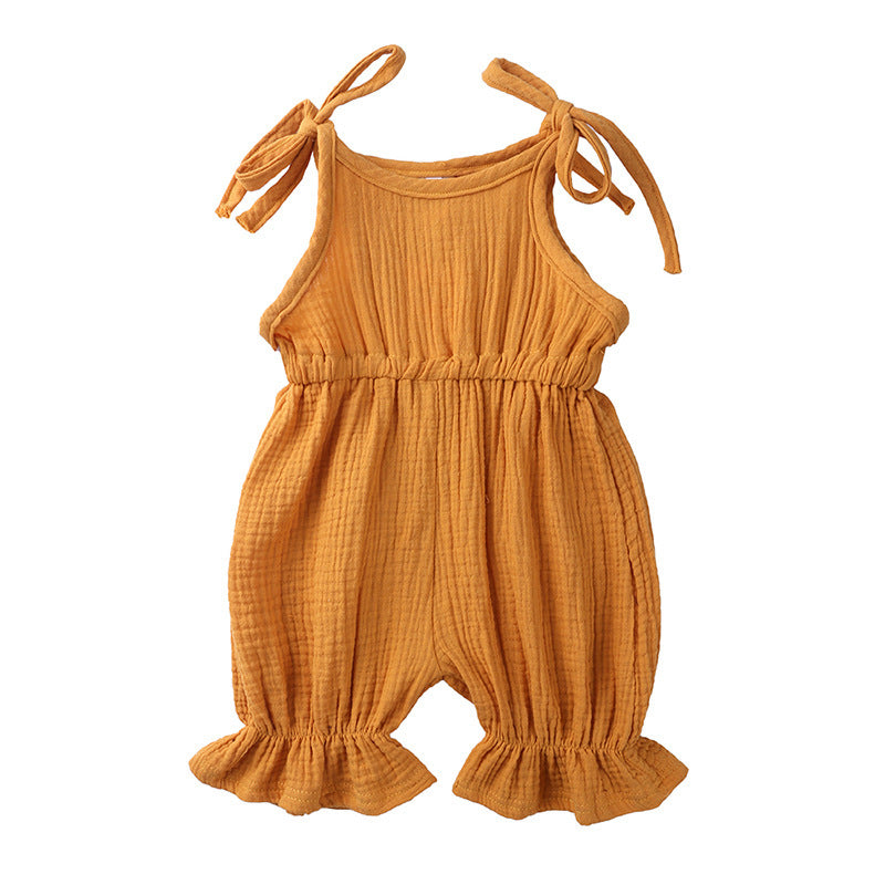 New Arrivals Newborn Toddler Baby Girls Sleeveless Solid Romper Jumpsuit Outfit - Baby Girls Sleeveless Romper